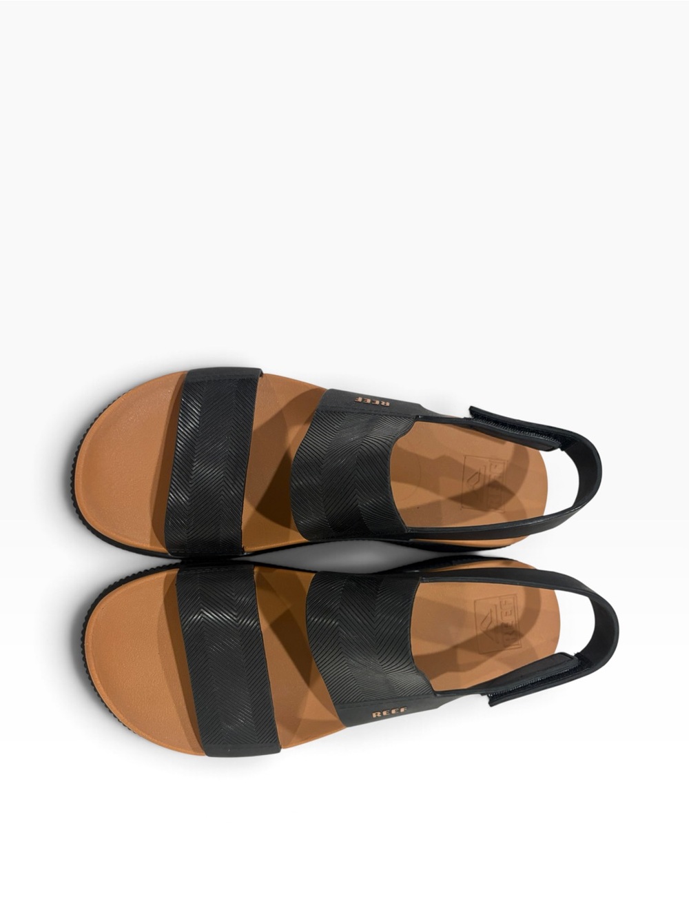 Reef Women's Black Slingback Sandals with Tan Footbed